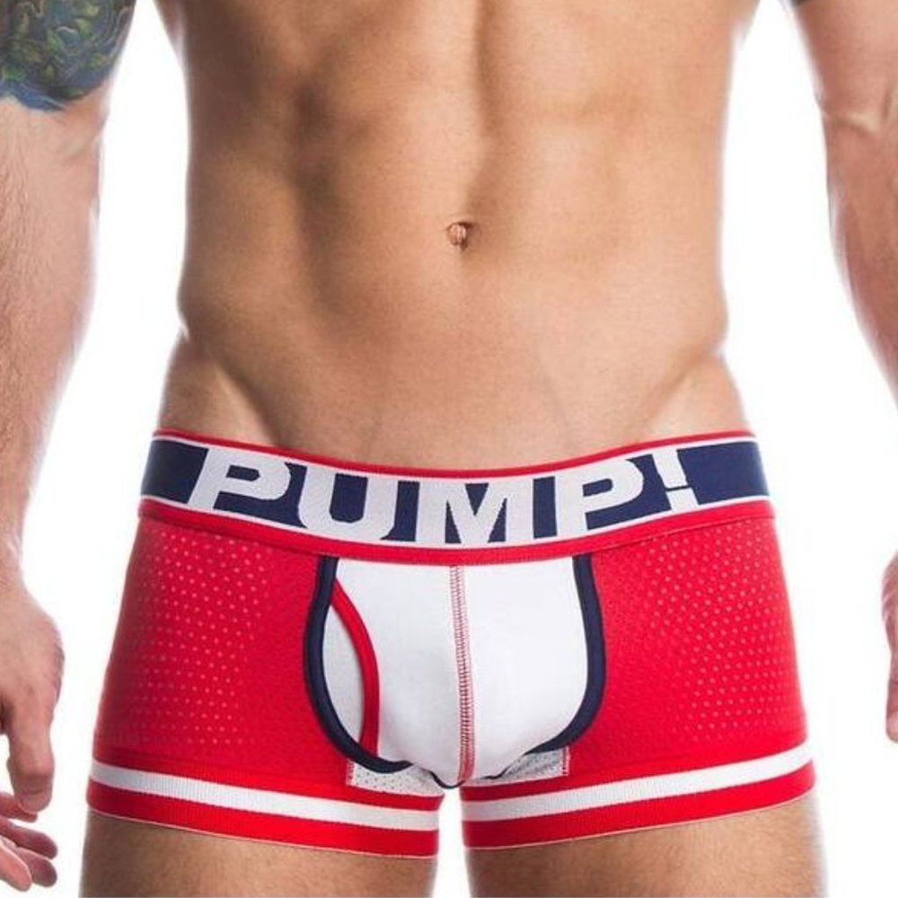 Pump! Touchdown Fever Boxer Trunk in Red & Navy